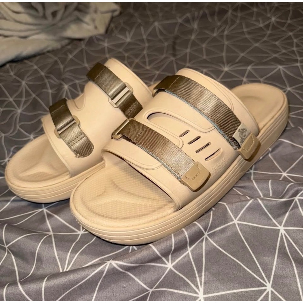 Suicoke URICH Adjustable Slide Sandals Beige‎ Casual Comfort Slides US 10